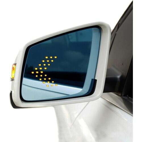 W212 w204 LED side rear view mirror car blue glass wide angle view heated led turn signal anti dazzle for benz E C Class