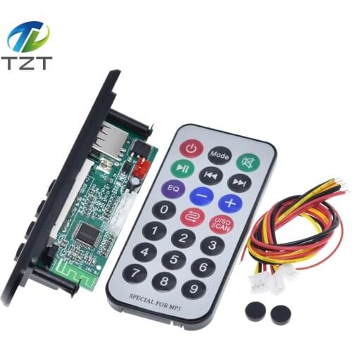 TZT Wireless MP3 WMA Decoder Board Remote Control Player 12V Bluetooth 5.0 USB FM AUX TF SD Card Module Car Radio MP3 Speaker