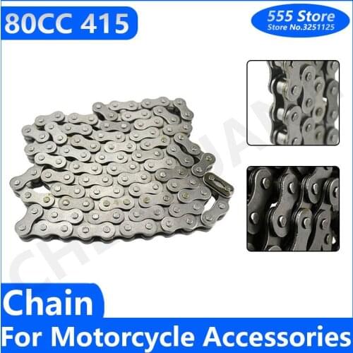 Motorcycle 49-80cc Bicycle Chain 415 110 Link for Motorized Electric Bike Moped Scooter Chain Motorcycle ATV Drive Chain