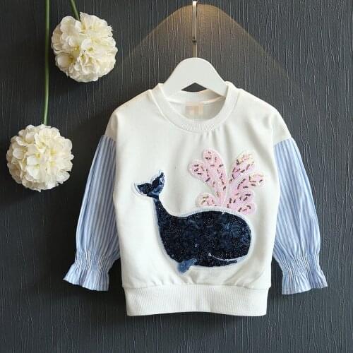 Kids Top Clothes Baby Girls Sweatshirts Spring Autumn Children hoodies for girls long sleeves hoodie T shirts whale