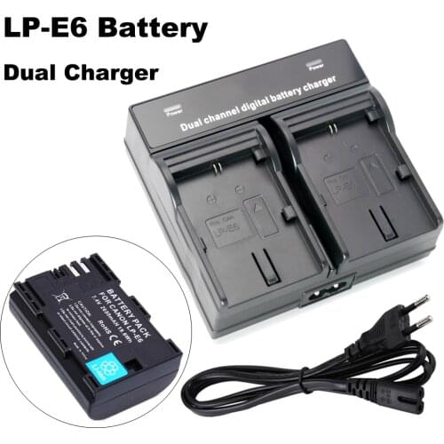 LP-E6 LP E6 LPE6 Digital battery Dual Charger for Canon EOS 5DS 5D Mark II Mark III 6D 7D 60D 60Da 70D 80D DSLR EOS 5DSR Camera