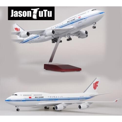 JASON TUTU 47cm Resin Diecast 1:150 Scale China air Boeing b747 Plane Model Airplane Model Aircraft with Light & Wheel Planes