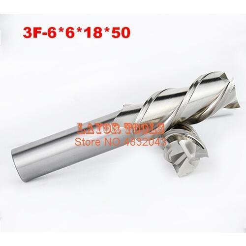 3F-6*6*18*50 CNC tool tungsten alloy milling cutter special flat aluminum alloy cutter aluminum alloy milling cutter