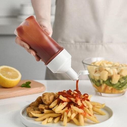 250ml Squeeze Bottle Wide Mouth Leakproof PP Honey Salad Condiment Dispenser Hot Sauces Olive Oil Bottles Kitchen Gadget