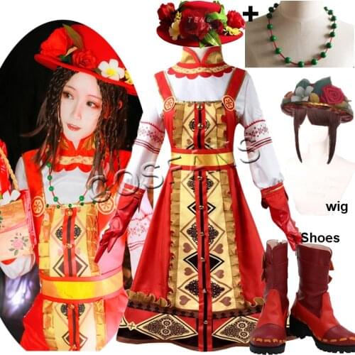 Identity V Cosplay Costumes Gardener Emma Woods Spring Demon Cosplay Costume Halloween Carnival Party Women Cosplay Full set wig