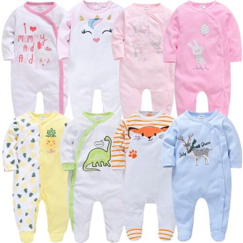 Cartoon Toddler Girls Boy Rompers Roupas Bebe De Cartoon 100%Cotton Newborn Baby Body Suit Baby Pajama Kids Jumpsuit Onesies