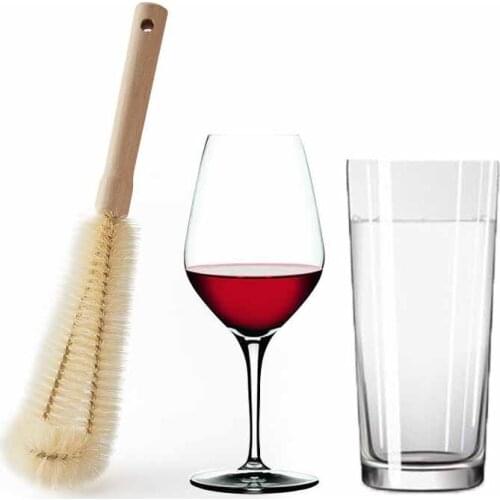L-shaped Glass Cup Cleaning Brush Wooden Handle Bottle Cup Brush Drink Mug Wine Cup Scrubber Cleaning Brush For Kitchen supplies