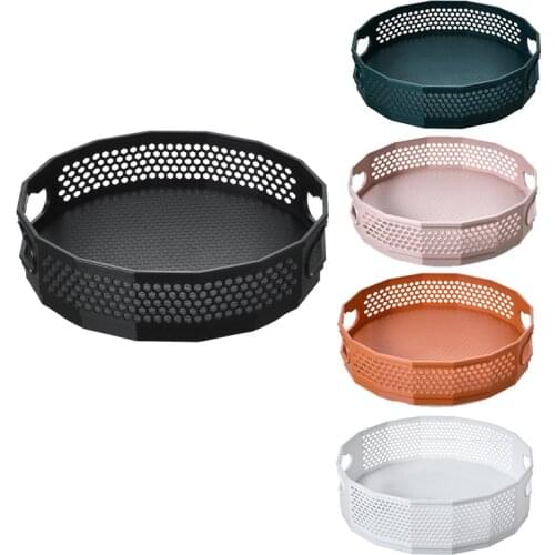Storage Tray Drain Rack Turntable Rotating Tray 360 Spice Bathroom Kitchen Board Spice Jar Organizer