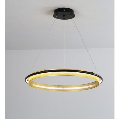 Black modern chandelier lighting for living room luxury round home decoration bedroom led fixtures nordic Dining table light