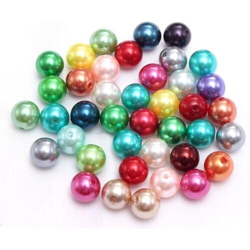 MHS.SUN 4MM-30MM Random Mix Color ABS Plastic Pearl Beads With Hole Loose DIY Imitation Pearl For Garment Bags Jewelry Making
