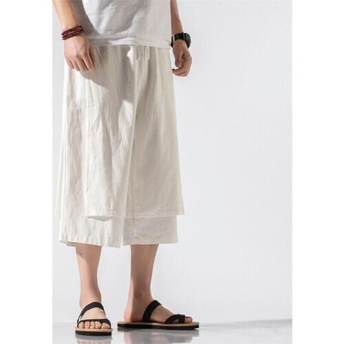 Summer Men Casual Loose Sport Pants Thin Cotton Linen Breathable Soft Home Pants Sweatpants Calf Length Trousers Big Size M-8XL