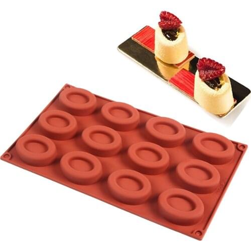 New 12-cavity Silicone Oval Doughnut Mold Small Cake Chocolate Pancake Moulds for Baking Mini Dessert Kitchen DIY Handmade Tools