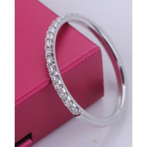 Genuine 14K White gold moissanite diamond Wedding Band Band Knuckle Midi Ring couple ring women single row drill ring