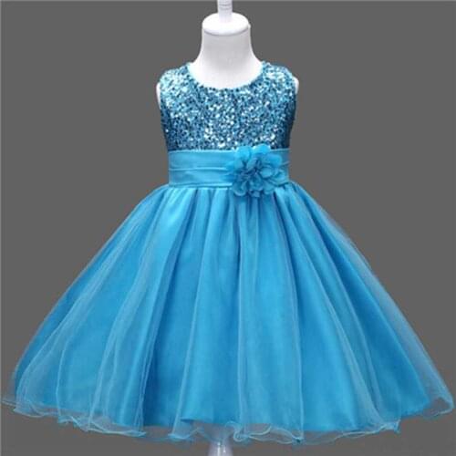 2018 Formal Flower Girl Dress Wedding Party Childrens Dresses For Girl Sequins Tutu Dress For 4-12 Princess Birthday Clothes