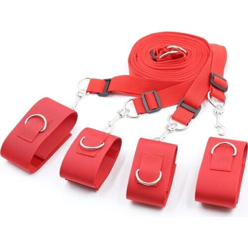 Sexy Bandages Red Pink Bondage Bed For Women Toys Tied Hands Tied Feet Tied