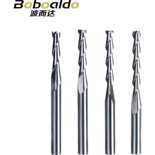 10pc/lot 3.175mm 2 Flute Spiral router bit for wood CNC End Mill Tungsten Carbide PCB Milling Cutter CNC router tools