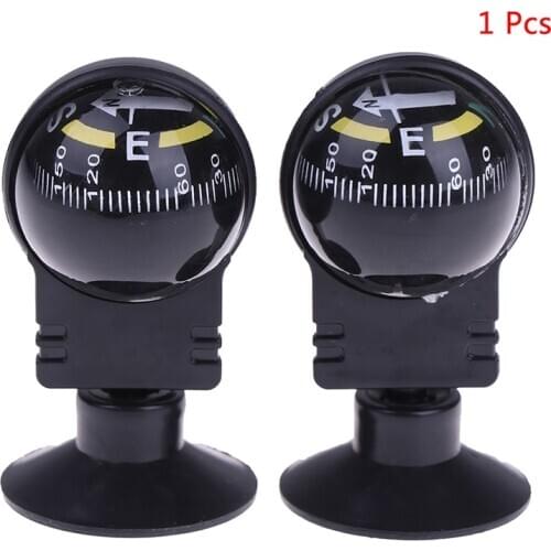 High Quality 1Pc 360 Degree Rotation Waterproof Vehicle Navigation Ball Shaped Car Compass with Suction Cup 2.4x1.26 inch