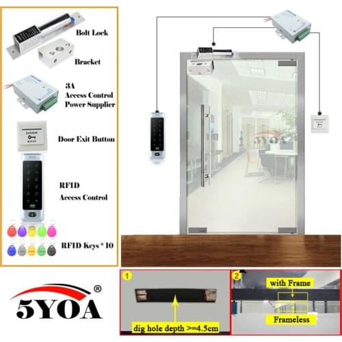 Iron Waterproof RFID Access Control System Smart Door Lock Safe Kit Electronic Gate Opener Home Garage Set Eletric Magnetic