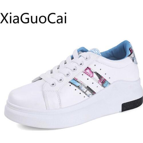 Spring and Autumn Women Platform Casual Shoes Round Toe Female Flat Sneakers Small White Women Casual Shoes