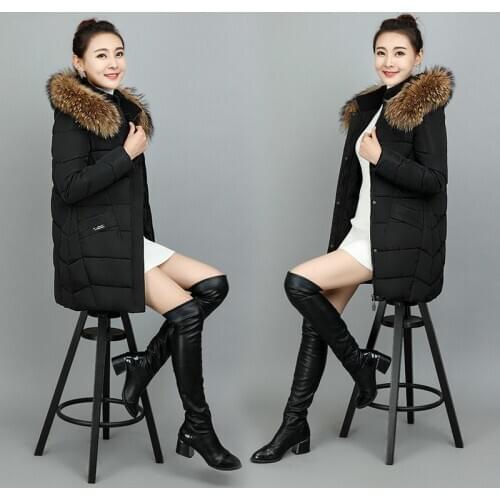 Winter Parka 2020 Jacket Women Long Coat Thick Korean Padded Parkas Pink Womens Jackets Coats Casaco Feminino KJ750 s 's s s