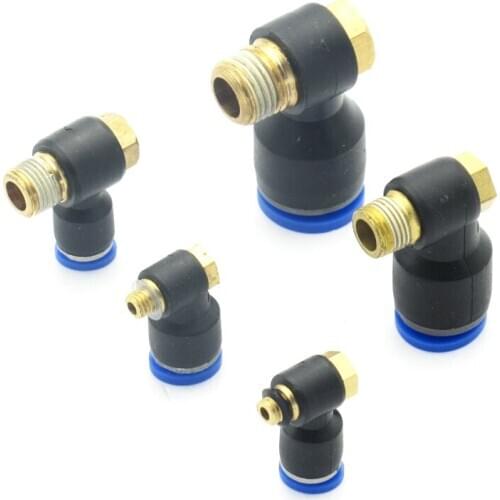 1/8" 1/4" 3/8" 1/2" BSP Male Thread Elbow Pneumatic Pipe Fitting Quick Connector Adapter Fit Tube 4mm 6mm 8mm 10mm 12mm