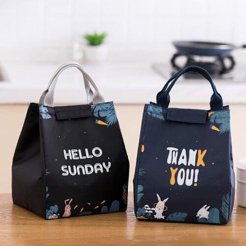 1 Pc Cartoon Pattern Lunch Bag Thermal Picnic Lunch Box Bag Insulation Bento Pouch Travel Food Fruit Organizer