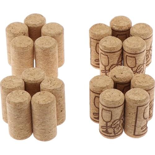 10Pcs/set New Wine Stoppers Straight Wood Corks Bottle Plug Bar Kitchen Tools
