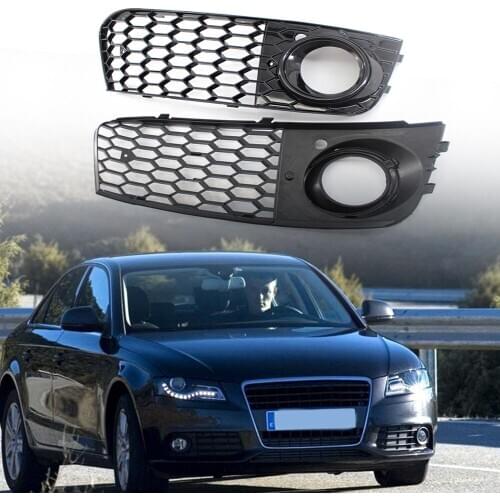 2x Morden Style Front Bumper Grill Car Styling Honeycomb Fog Light Grill Mesh for Audi A4 B8 2008-2012 8KD807682 8KD807681