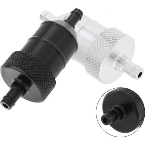 6mm 1/4"Motorcycle Fuel Filter Aluminum Alloy Black Petrol Filter Gas Cleaner Oil Filter Cleaner for Dirt Bike / ATV