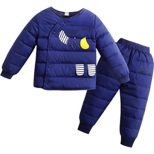 2018 Winter Children Down Clothing Set Baby Girl Boy Suit Sets Various Colors Kids Down Coats Winter Kids Outerwear Suit