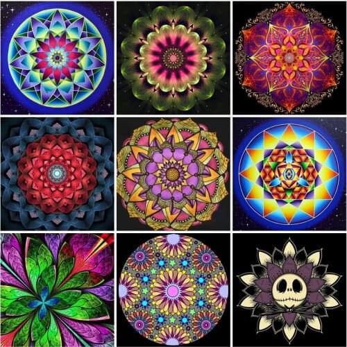 Full Square/Round Drill 5D DIY Flower Diamond Painting Mandala Scenery Diamond Embroidery Cross Stitch Kits Home Decor Art Gift