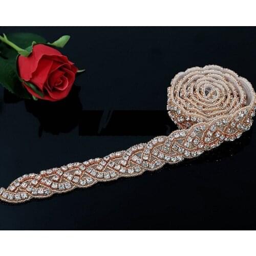 1 Yard crystal Rhinestone Trim, Rhinestone Applique, Bridal Applique,DIY Wedding