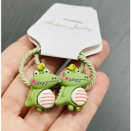 2PCS Cute Animals Zebra Dinosaur Cartoon Headwear Kids Elastic Hair Bands Baby Headdress Children Ropes Girls Accessories