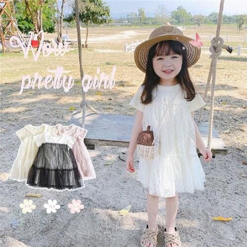 Baby Summer Cute Toddler Girls Dress Princess Birthday Mesh Children Wedding Party Sundress With Polka Dot Mesh