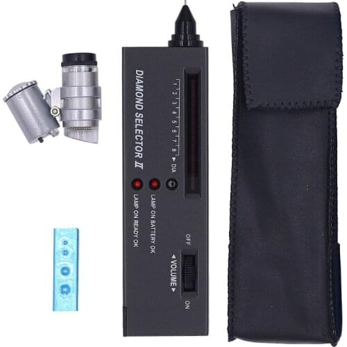 45X Magnifying Loupe Diamond Tester Portable Diamond Detective Test with Gem Jeweler Test Tool