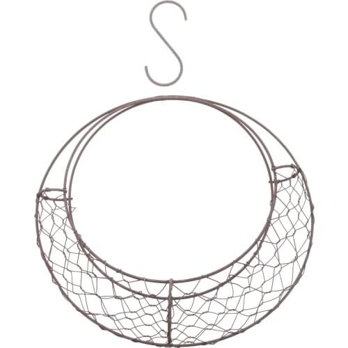 MagiDeal 28cm Retro Iron Moon Shape Succulent Pot Metal Hanging Planter Plant Holder Flower Pots for Indoors Gardens Patios