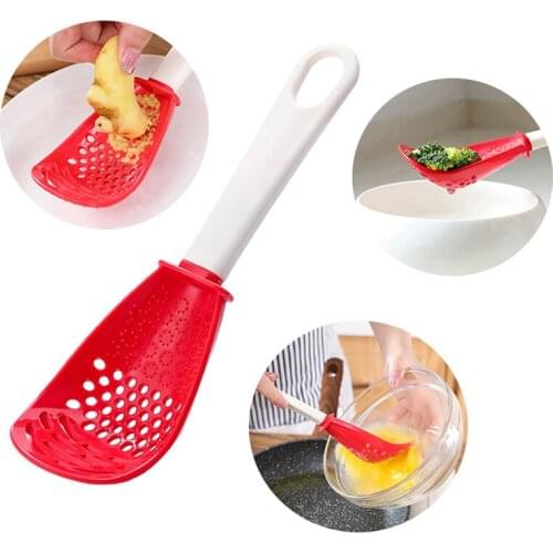 Multifunctional Kitchen Cooking Spoon Potato Garlic Press Colander Spoon Filter