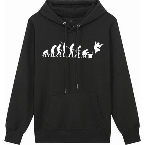 Mens CS GO Cotton Hoodies Evolution of Human Kind Printed Looped Fabric Hooded Sweatshirts Casual Loose Thin Pullover Tops