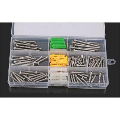 LANEJOY Home Decoration DIY Plus Hard Tapping Screw Set,Green Rubber Plug,Yellow Rubber Plug,White Rubber Plug 135 pcs