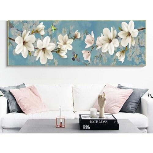 Chinese Style Wall Art Canvas Painting Painted Flowers Birds Living Room Bedroom Interior Decoration Wall Painting Decor