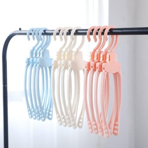 634E 10 Pcs Anti-skid Foldable Clothes Hanger Multi-Functional Plastic Travel Hanger Mini Portable Space Saving Foldable Hanger