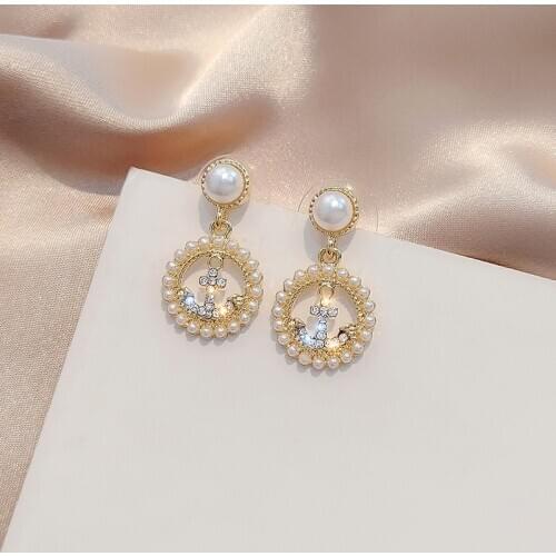 2020 New Luxury Cubic Zirconia Pendant Earrings Woman High Fashion Crystal Korean Earrings Anniversary Gift Jewelry for Girls
