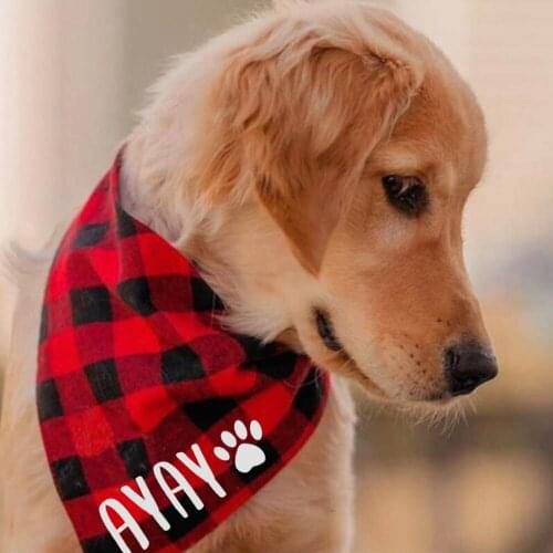 New 4 Colors Dog Bandanas Personalized Pet Name Scarf Unique Cotton Pet Bandana For Dog Cat