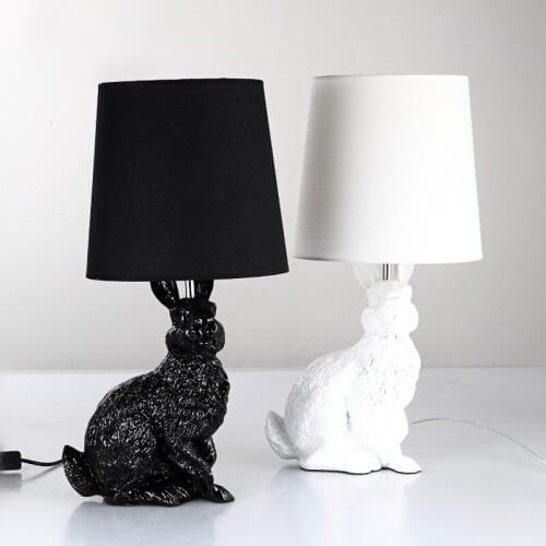 New animal net red European simple resin table lamp childrens room rabbit table lamp bedroom bedside lamp WF5071202