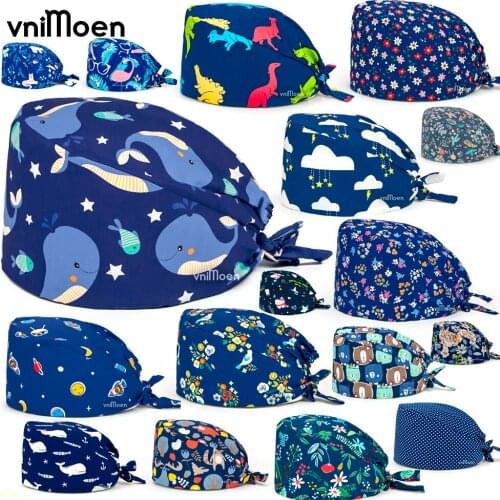 Wholesale Work-Cap Surgical-Hat Fashion Adjustable Salon Skull Beauty Male Dark color cap lab nursing accessories new Scrubs Cap