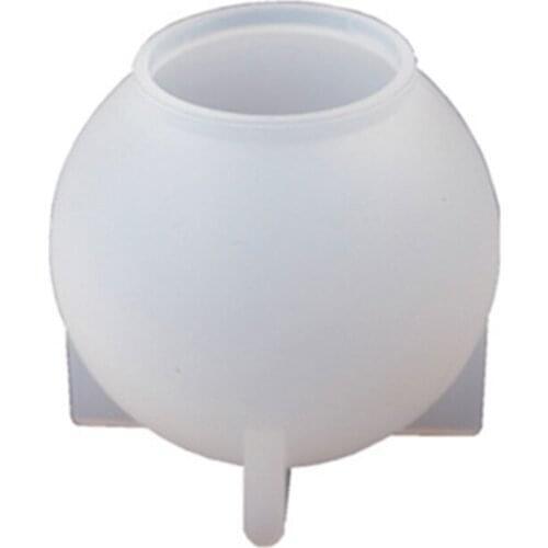 P9YF Crystal Ball LED Night Lights Epoxy Resin Mold Home Decoration Silicone Mold Wooden LED Lighted Base Dandelion Dried Flower