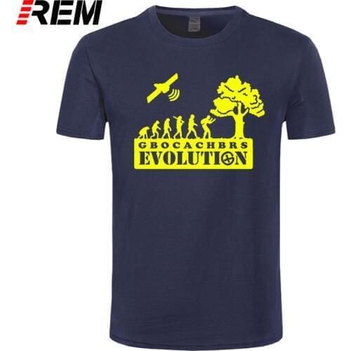 REM Autumn and winter short Sleeve Cotton geocachers evolution Men Leisure time Teenage printing Tops & Tees