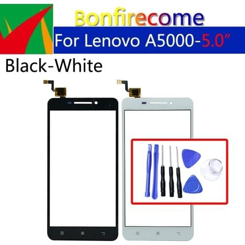 Touchscreen For Lenovo A5000 A 5000 Touch Screen Digitizer LCD Display Front Glass Panel Sensor Replacement 5.0 inch