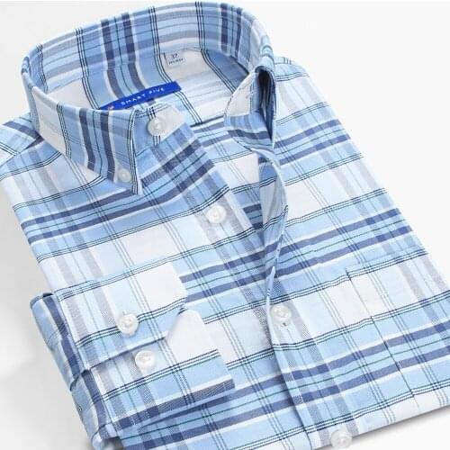 Smart Five Casual Plaid Shirt Long Sleeve Shirt Cotton Branded Mens Clothing New 2021 Korean Style Formal Shirts for Men