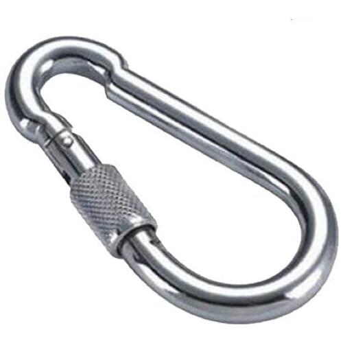 Climbing Mountaineering Buckle Spring Hang Safety Hook Clasp Chain Stainless Steel Carabiners & Quickdraws Insurance M5-M12
